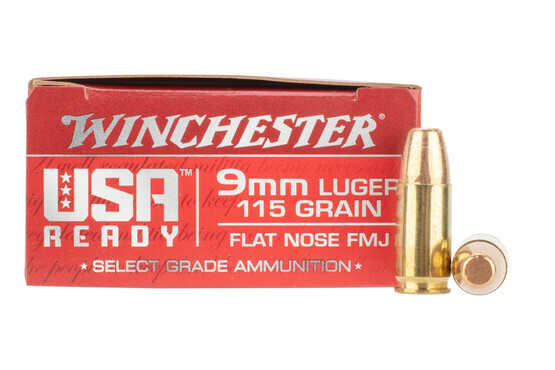 Winchester 9mm FMJ ammo comes in a box of 50